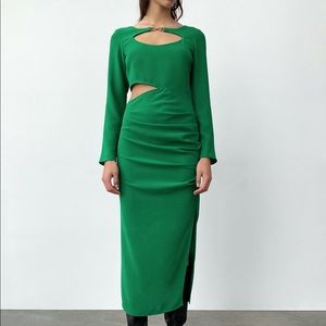 ZARA CUT OUT MIDI DRESS
GREEN